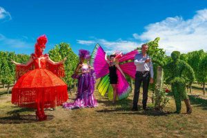 Chair of the organising committee and Pernod Ricard Chief Winemaker, Patrick Materman with award-winning World of Wearable Art designs, which will feature at the event.